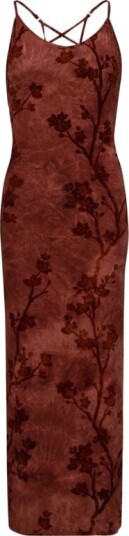 Killstar Goth Lang kjole Twilight Viper Flocked Maxi Dress XS til 4XL Damer rød