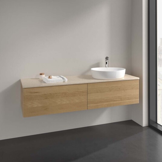 Villeroy & Boch Antao Servantskap med 2 skuffer 160x50x36 cm m/lys Eik/Crème Villeroy & Boch Antao Servantskap med 2 skuffer 160x50x36 cm m/lys Eik/Crème