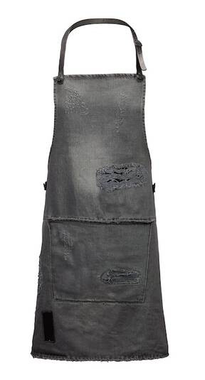 DUTCHDELUXES Grill Forkle i distressed denim, Grå DUTCHDELUXES Grill Forkle i distressed denim, Grå
