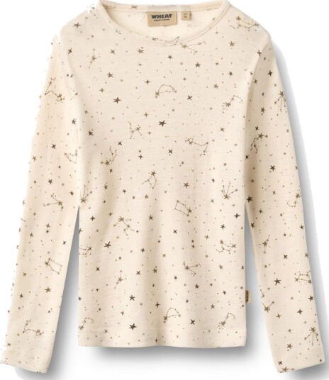 Wheat Wool T Shirt L/S Alfie EGGSHELL STARS 104 Wheat Wool T Shirt L/S Alfie EGGSHELL STARS 104