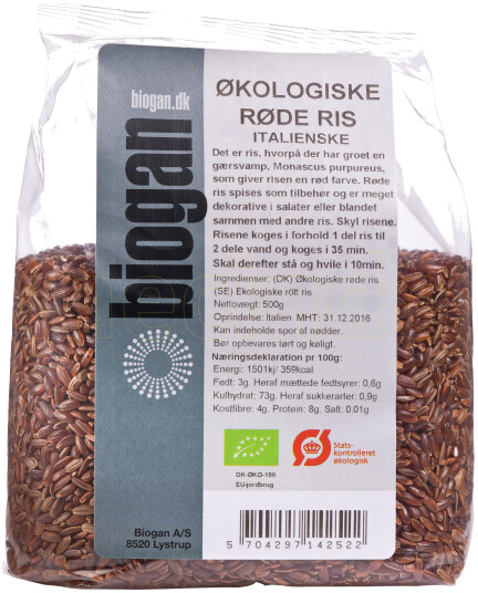 Biogan Økologiske Røde Ris 500g Biogan Økologiske Røde Ris 500g
