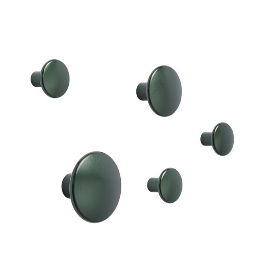 Muuto The Dots knagg metall 5-pakk Dark green Muuto The Dots knagg metall 5-pakk Dark green
