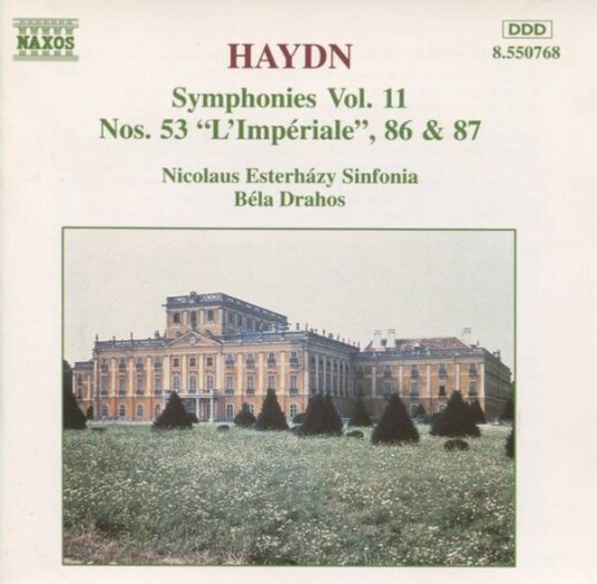 Haydn, Nicolaus Esterházy Sinfonia, Béla Drahos  Symphonies Vol. 11 Nos. 53 "L'Impérale", 86 & 87 CD