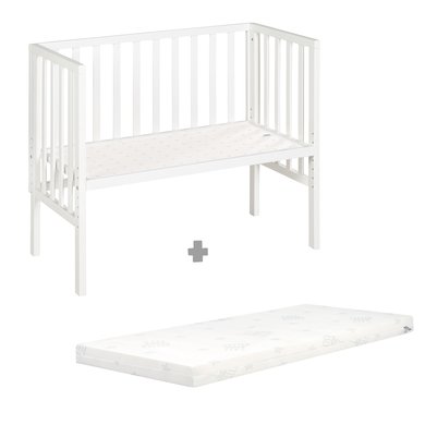 roba Cosleeper safe asleep 2 i 1 hvit + madrass