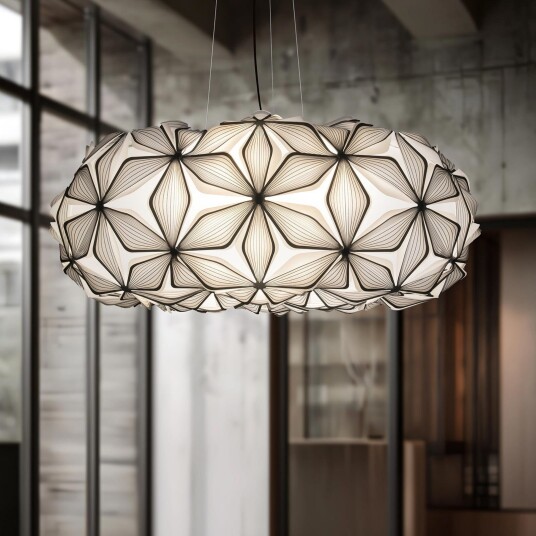 Hengelampe Slamp C"EST LA VIE dimmbar Svart Stue Plast Design 28 Svart