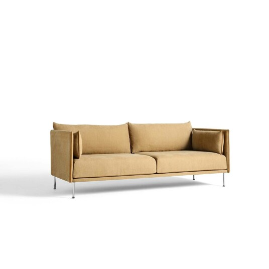 Hay Silhouette Sofa 3 Seater Linara 142/Cognac Piping/Chrome
