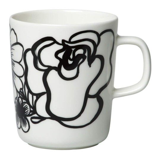 Marimekko krus 0,25L Eläköön Elämä white black Marimekko krus 0,25L Eläköön Elämä white black