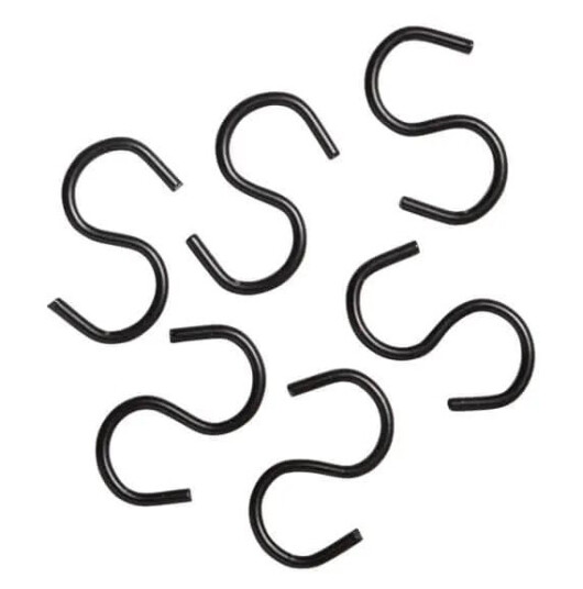 S kroge i sort metal 4 cm   6 stk.
