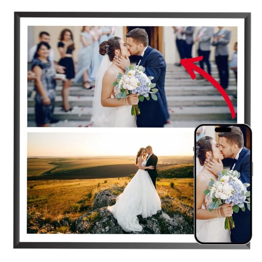 'Personlige Plakater – Last opp dine egne bilder – 2 Bilder Kvadrat'