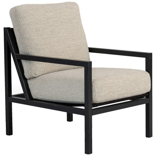 Jonas Ihreborn Seventy Five Wood Lenestol Svart Eik / Bouclé Sand