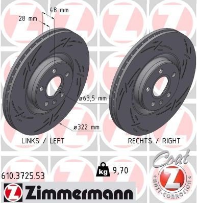 Bremseskive ZIMMERMANN 610.3725.53