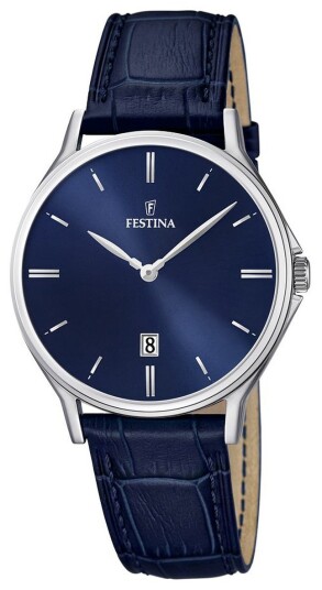 Festina Herreklokke F16745 3 Dress Blå/Lær Ø39 mm Festina Herreklokke F16745 3 Dress Blå/Lær Ø39 mm