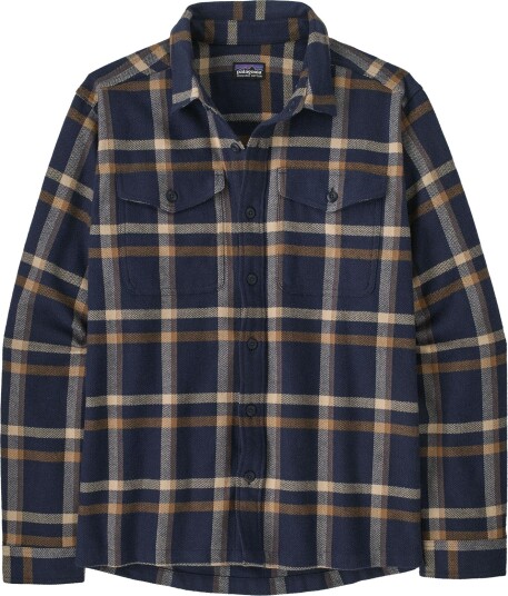 Patagonia Men"s Fjord Flannel Shirt Crossin New Navy S