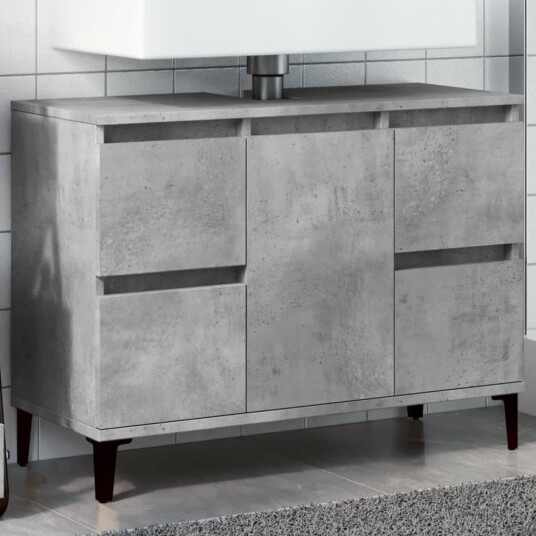 vidaXL Servantskap betonggrå 80x33x60 cm konstruert tre vidaXL Servantskap betonggrå 80x33x60 cm konstruert tre