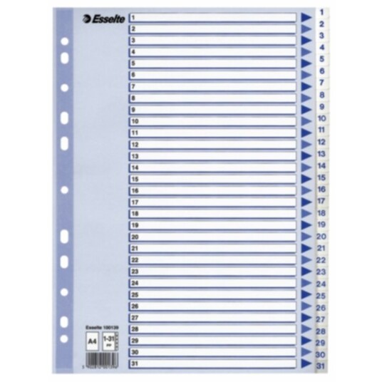 Register Esselte PP A4 1-31 Hvit