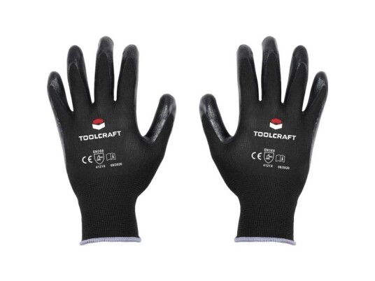 Toolcraft To-5621529 Polyester Nitril Arbejdshandske Handsker 8 En 388 Cat Ii 1 Paar