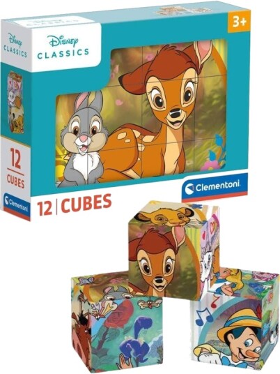 Clementoni Disney Classics puslekuber 12 stk Clementoni Disney Classics puslekuber 12 stk