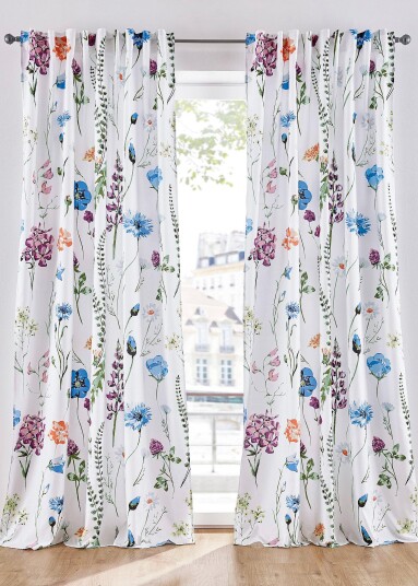 Bonprix Gardin i mikrofiber med strå-print 1-pack false
