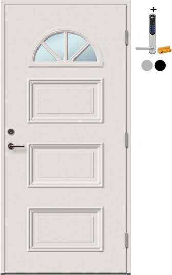 Ytterdør Tundøren Tun 443 Hvit med Yale Doorman Classic Home
