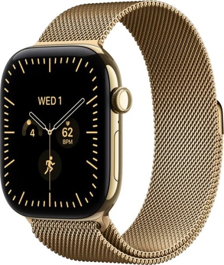 Apple Watch Series 12 46mm CEL (strålende gull titan/strålende gull Milanese Loop) S/M