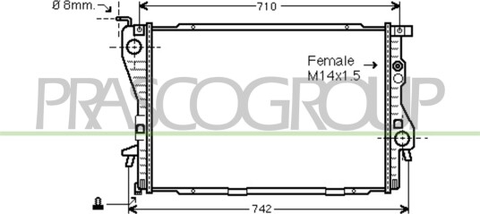 PRASCO BM044R013 Radiator motorkjøling