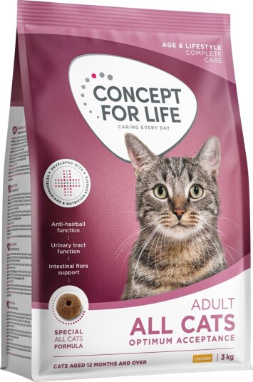 Concept For Life Tørrfôr Adult All Cats Ny 3 kg
