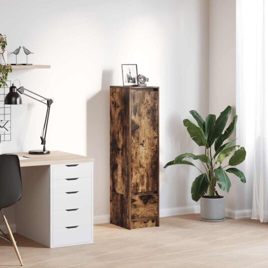 Highboard røkt eik 29,5x34x119,5 cm konstruert tre