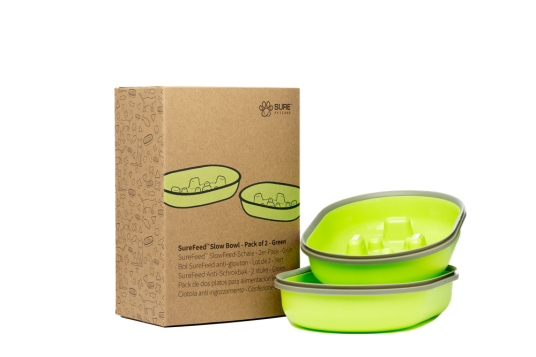Slow Bowl Grön 2 Pack Katt Matplassen Surefeed Slow Bowl Grön 2 Pack Katt Matplassen Surefeed