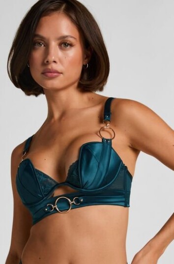 Hunkemöller Marjolein Padded Underwired Longline Bra Blå