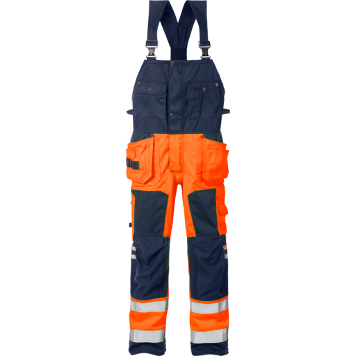 Fristads Hängslebyxa 1014 Plu, Klass 2 Varsel Orange/marinblå D104 Fristads Hängslebyxa 1014 Plu, Klass 2 Varsel Orange/marinblå D104