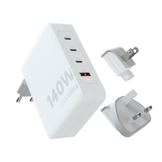 Xtorm 140W GaN Ultra reiselader med USB-C PD-kabel Hvit