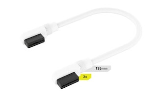 Corsair iCUE Link Kabel 2x 135mm /m Slim 90° (hvit) Corsair iCUE Link Kabel 2x 135mm /m Slim 90° (hvit)