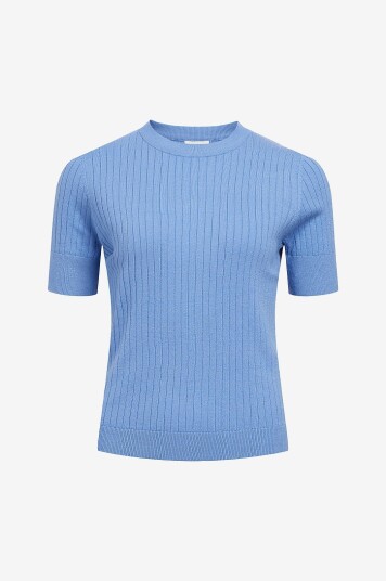 Object - Genser objNoelle S/S Knit T-shirt - Blå Object - Genser objNoelle S/S Knit T-shirt - Blå