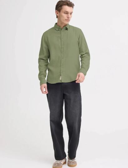 Blend Bhbobby Linen L/S   Khaki green   M