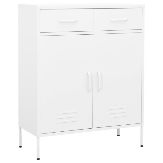 vidaXL Oppbevaringsskap hvit 80x35x101,5 cm stål