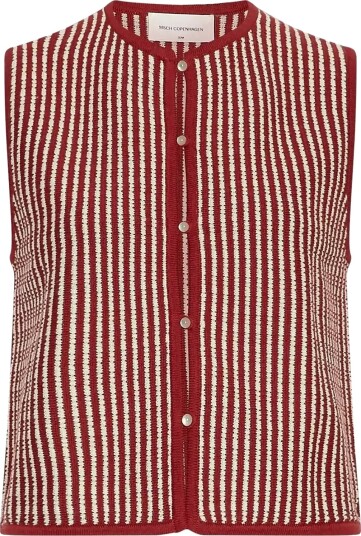 MSCH Copenhagen Mschpriscilla Vest Stp Red M/L MSCH Copenhagen Mschpriscilla Vest Stp Red M/L