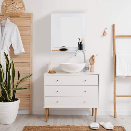 Baderomsspeil med hylle MDF