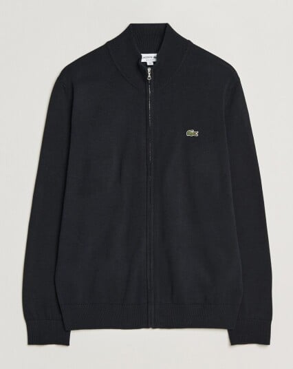 Lacoste Cotton Knitted Full Zip Black Lacoste Cotton Knitted Full Zip Black