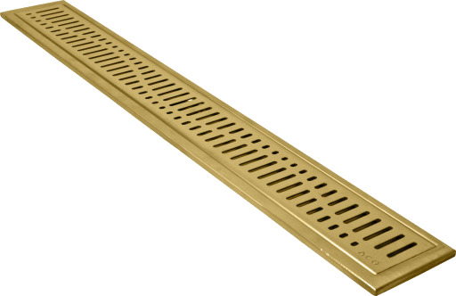 ACO Dusjavløp 105x895 mm rutenett bølge matt gull gold ACO Dusjavløp 105x895 mm rutenett bølge matt gull gold