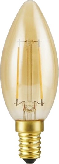 Spl E14 2,9W dimbar LED kronepære Filament 250lm 2200K gullfarget glass C35 candle Dimbar : Dimbar Kulør : Ekstra varm Spl E14 2,9W dimbar LED kronepære Filament 250lm 2200K gullfarget glass C35 candle Dimbar : Dimbar Kulør : Ekstra varm