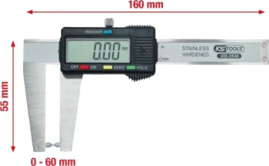 KS TOOLS 300.0540 Skyvelære, bremseskivetykkelse