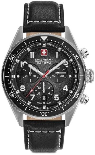 Swiss Military Hanowa Herreklokke SMWGC0003801 Hanowa Grå/Lær Ø43 Swiss Military Hanowa Herreklokke SMWGC0003801 Hanowa Grå/Lær Ø43