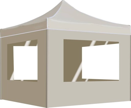 vidaXL Profesjonelt foldbart festtelt med vegger aluminium 3x3 m krem