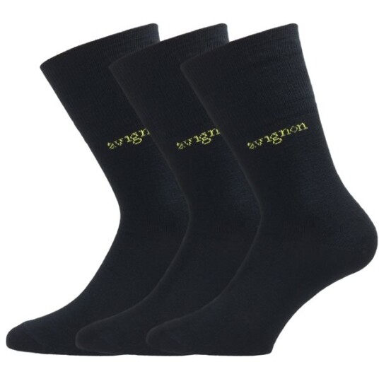 Avignon Merino Wool Liner 3-Pack Black 36-39
