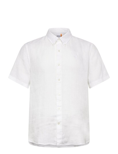 Timberland Mill Brook Linen Short Sleeve Shirt White   White   L