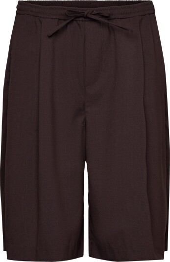 Weekday Mid Rise Loose Suiting Shorts   Brown   S