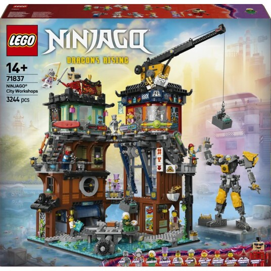 Lego Ninjago Bys Verksteder 71837 Byggeleker med Minifigurer og Interaktive Kraner