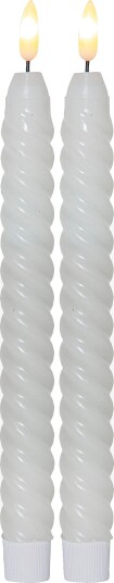 Jotex Antikklys Flamme Swirl LED 2pk Hvit 1670858030