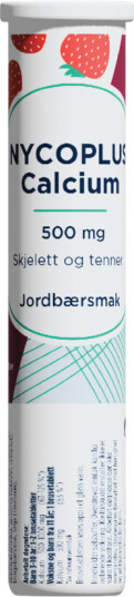 Nycoplus Calcium 500 mg, Jordbær, 20 brusetabletter