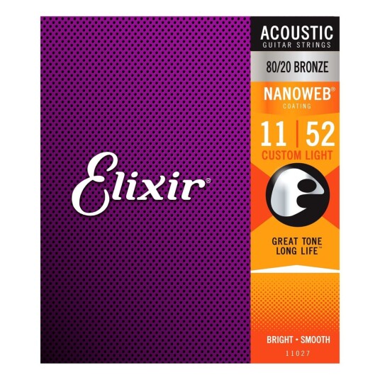 Elixir 011/52 Nano  Akustisk gitar strenger